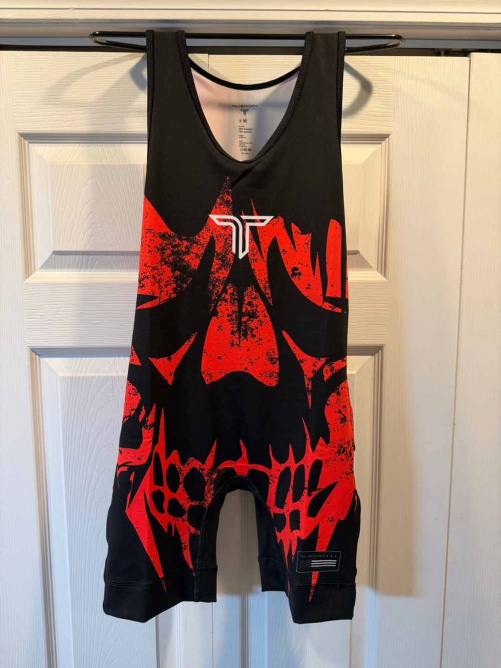 Takedown Sportswear Men’s Black & Red Graphic Singlet Wrestling